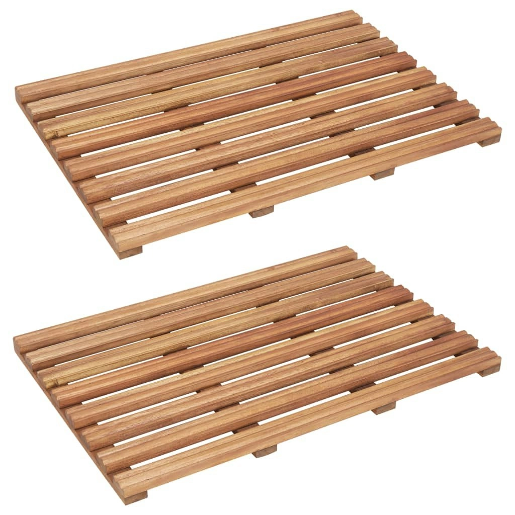 Bath Mats 2 pcs Solid Acacia Wood 56x37 cm 46574