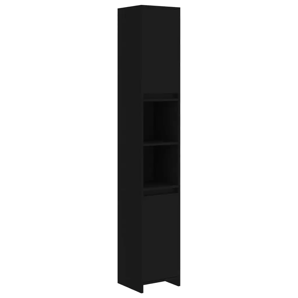 Bathroom Cabinet Black 30x30x183.5 cm Engineered Wood 802670