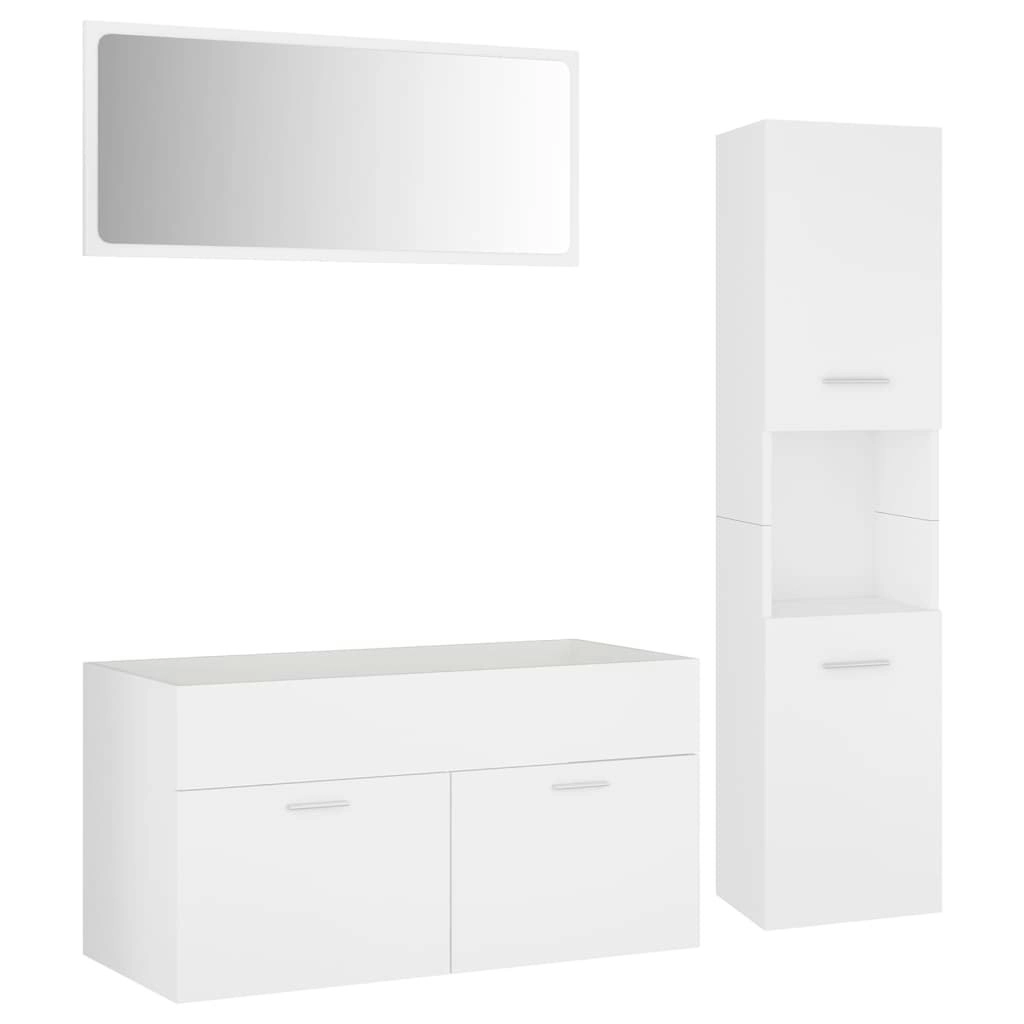 Bathroom Furniture Set White Engineered Wood 3070973