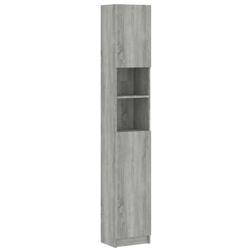 Bathroom Cabinet Grey Sonoma 32x25.5x190 cm Engineered Wood 815538