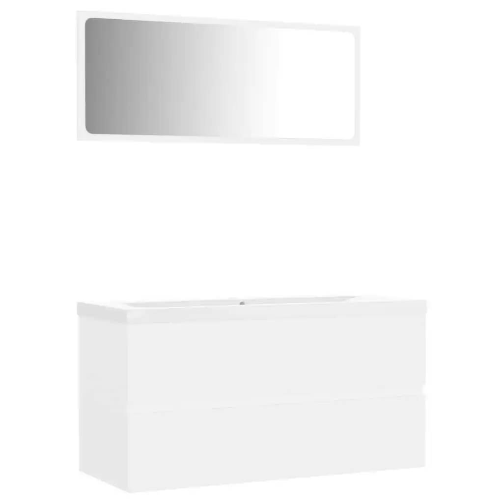 Bathroom Furniture Set White Engineered Wood 3071603