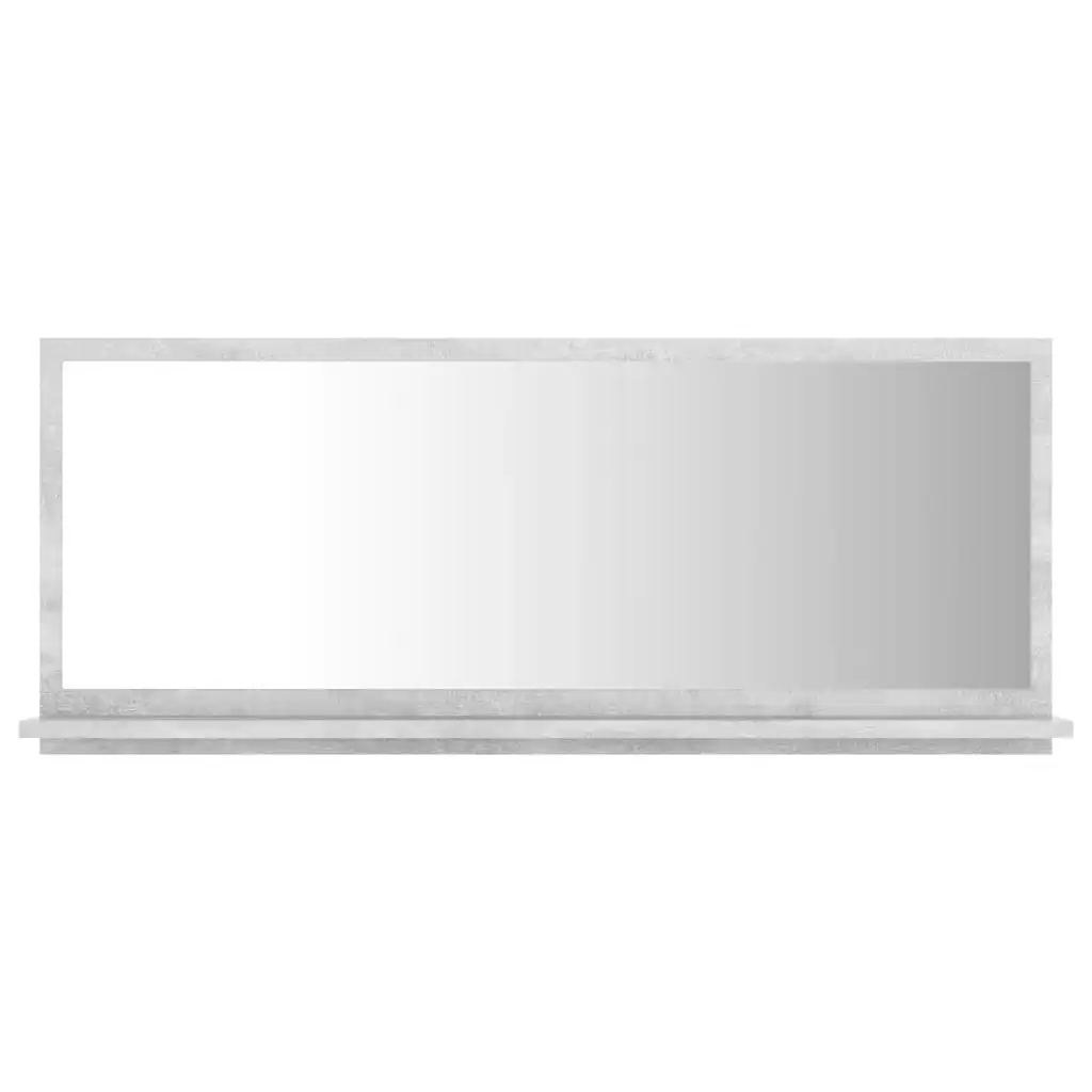 Bathroom Mirror Concrete Grey 90x10.5x37 cm Engineered Wood 804584