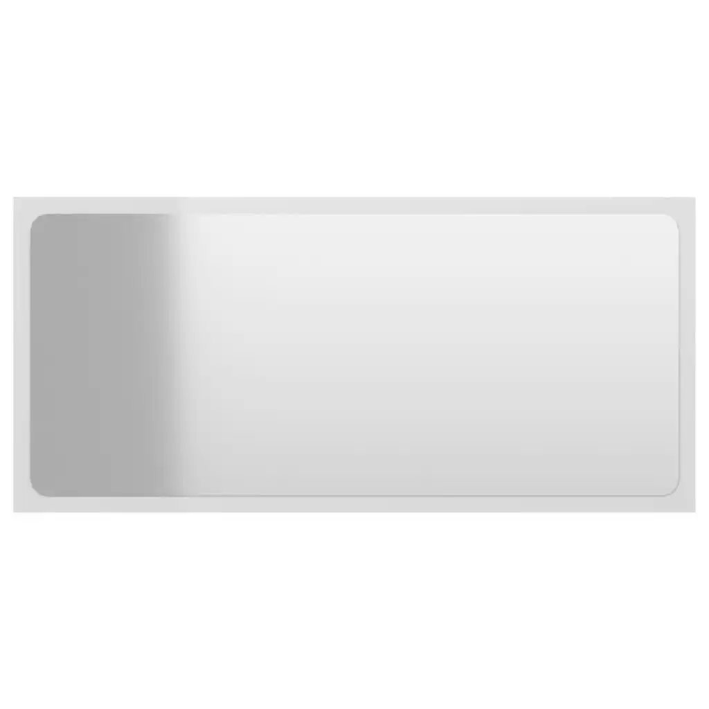 Bathroom Mirror High Gloss White 80x1.5x37 cm Engineered Wood 804619