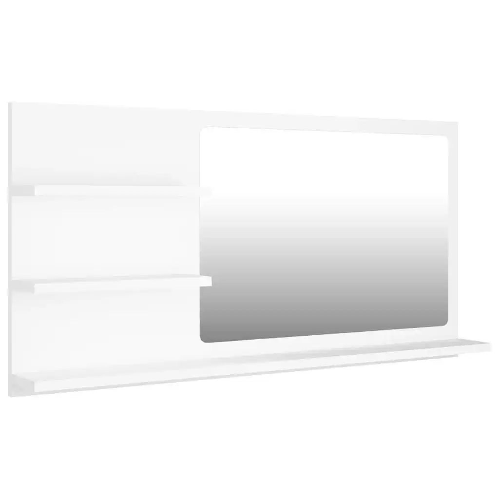 Bathroom Mirror White 90x10.5x45 cm Engineered Wood 805015