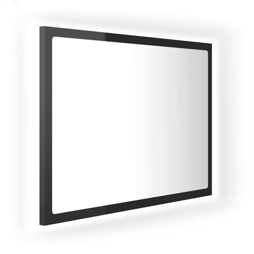 LED Bathroom Mirror High Gloss Black 60x8.5x37 cm Acrylic 804922