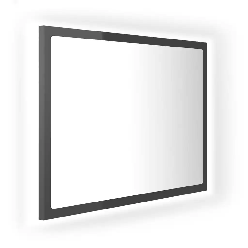 LED Bathroom Mirror High Gloss Grey 60x8.5x37 cm Acrylic 804923