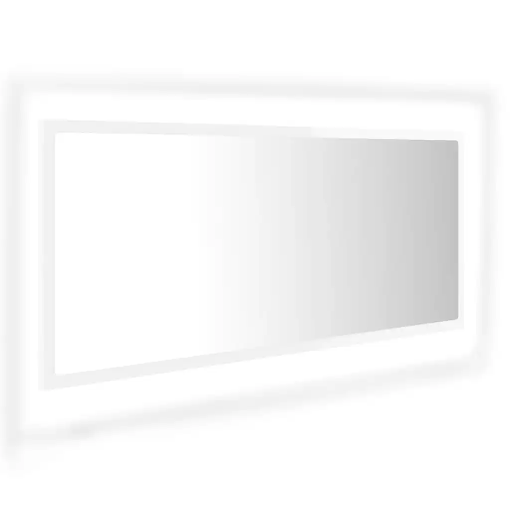 LED Bathroom Mirror High Gloss White 100x8.5x37 cm Acrylic 804945