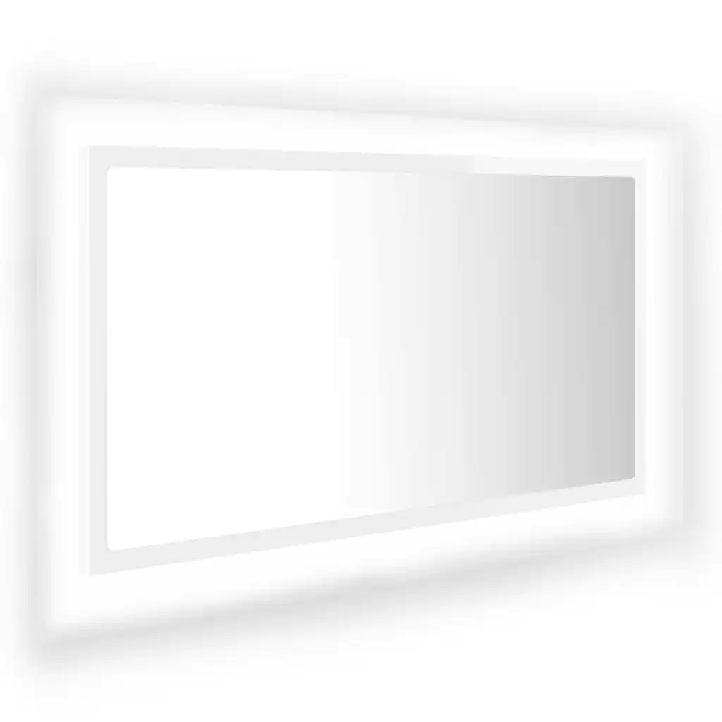 LED Bathroom Mirror High Gloss White 80x8.5x37 cm Acrylic 804929