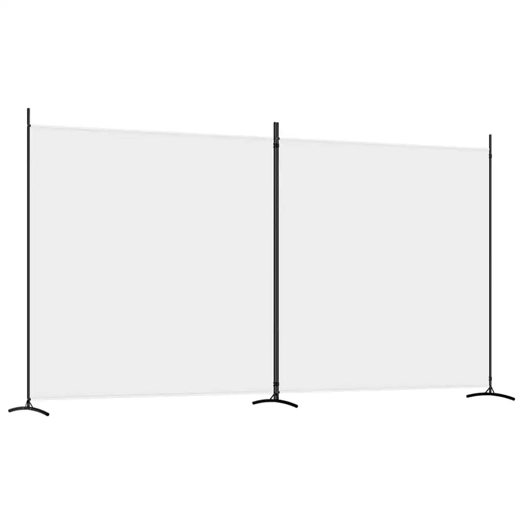 2-Panel Room Divider White 348x180 cm Fabric 350274