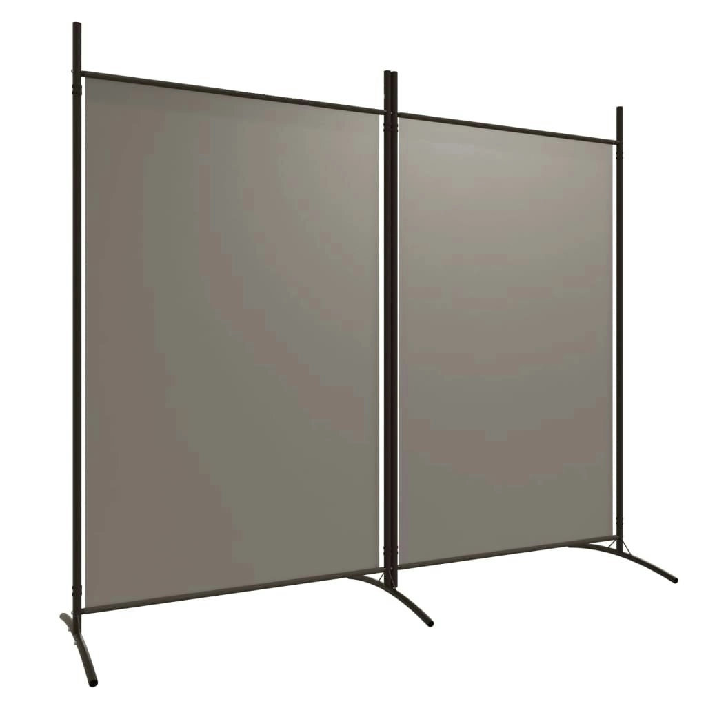 2-Panel Room Divider Anthracite 175x180 cm Fabric 350260