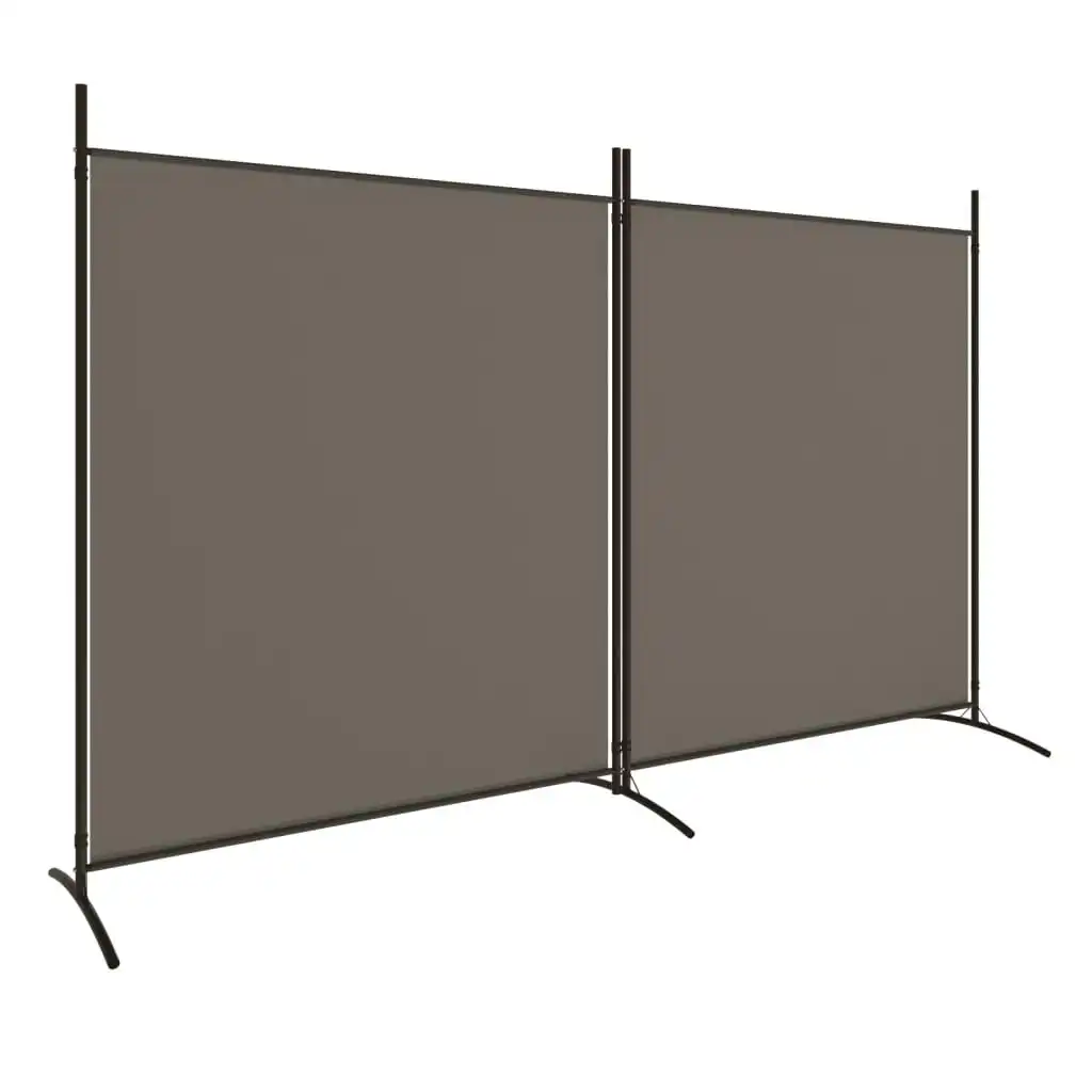 2-Panel Room Divider Anthracite 348x180 cm Fabric 350276