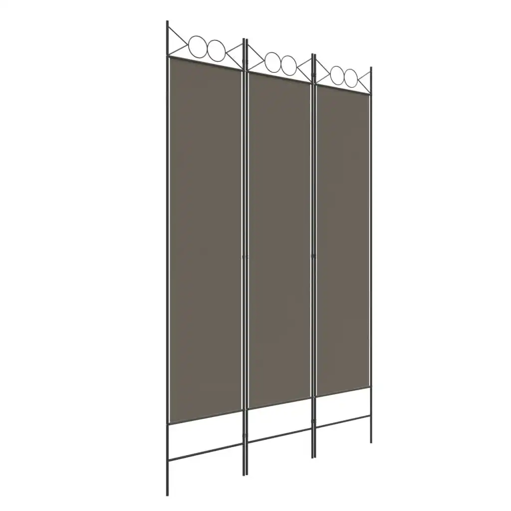 3-Panel Room Divider Anthracite 120x220 cm Fabric 350164