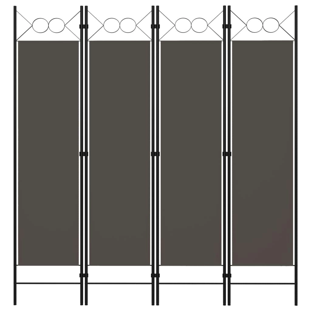 4-Panel Room Divider Anthracite 160x180 cm 320704