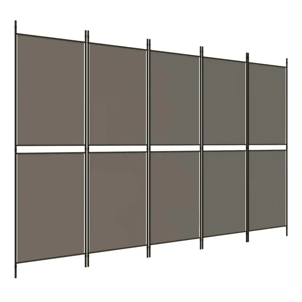 5-Panel Room Divider Anthracite 250x220 cm Fabric 350252