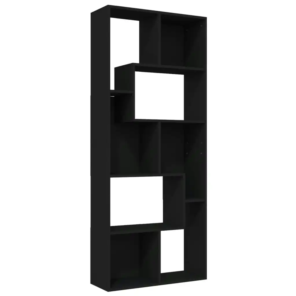 Book Cabinet Black 67x24x161 cm Engineered Wood 801878