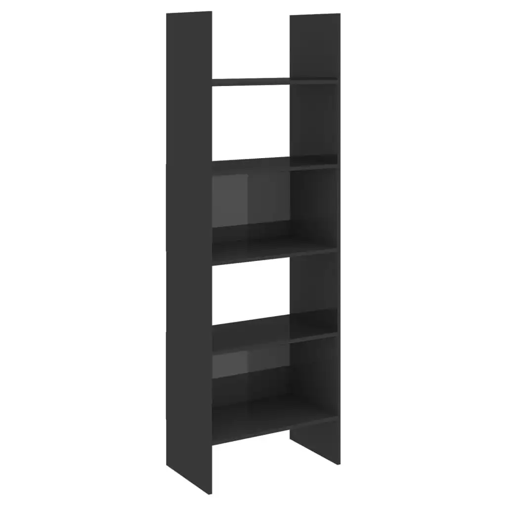 Book Cabinet High Gloss Grey 60x35x180 cm Engineered Wood 803415