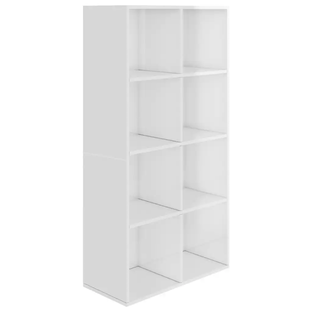 Book Cabinet/Sideboard High Gloss White 66x30x130 cm Engineered Wood 800159