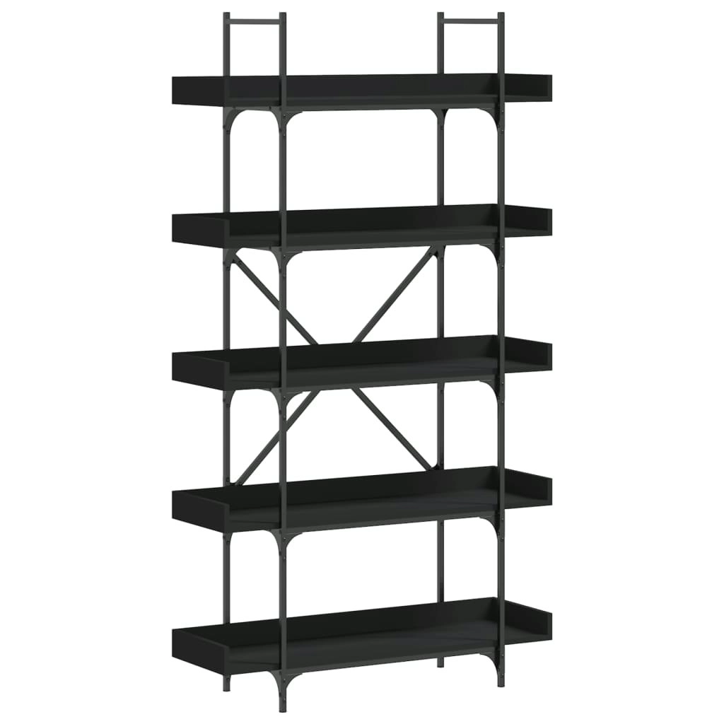 Bookcase 5-Tier Black 100x33x180.5 cm Engineered Wood 837697