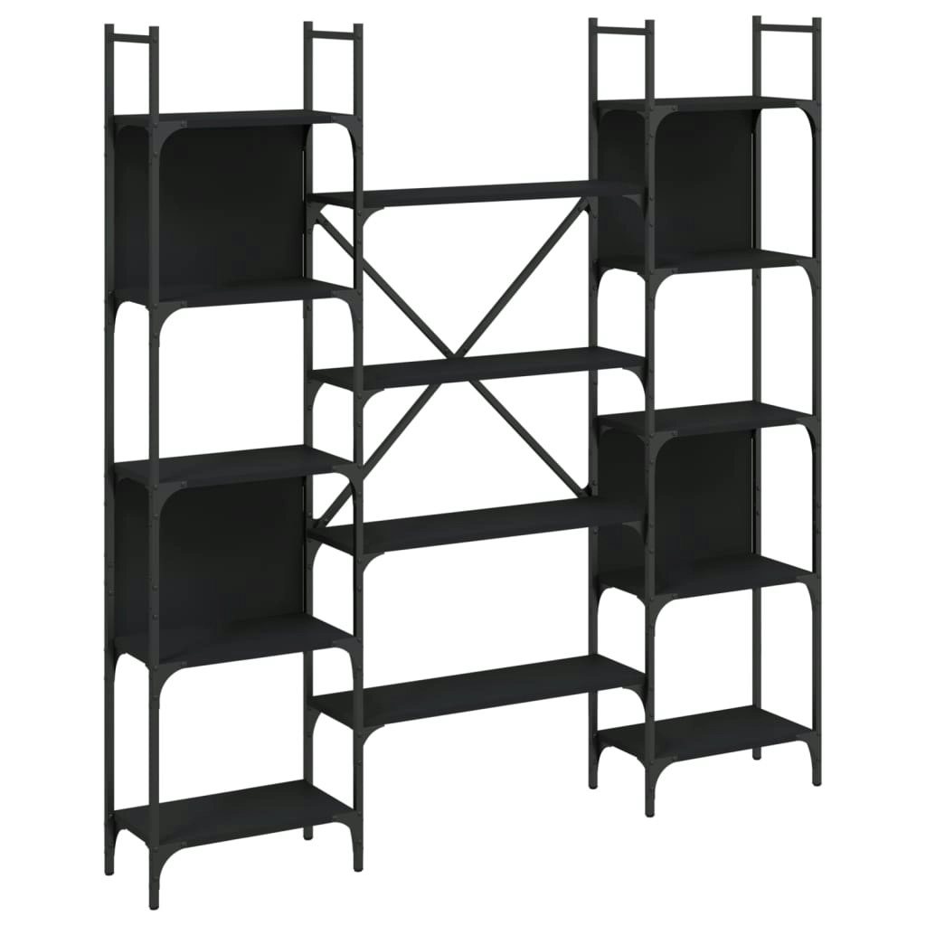 Bookshelf Black 155.5x24x166.5 cm Engineered Wood 838858