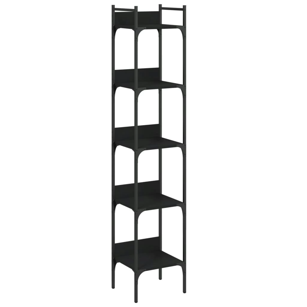 Bookshelf 5-Tier Black 35x30x174 cm Engineered Wood 838853