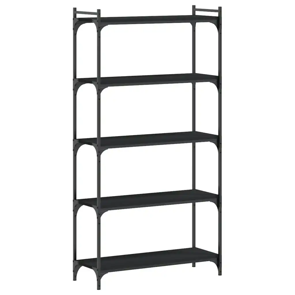 Bookcase 5-Tier Black 80x30x154 cm Engineered Wood 837677