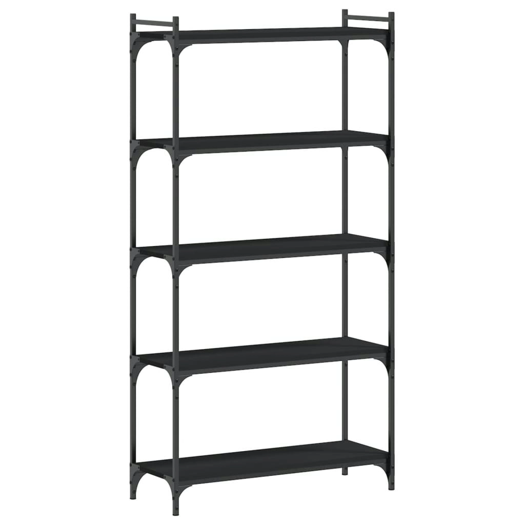 Bookcase 5-Tier Black 80x30x154 cm Engineered Wood 837677