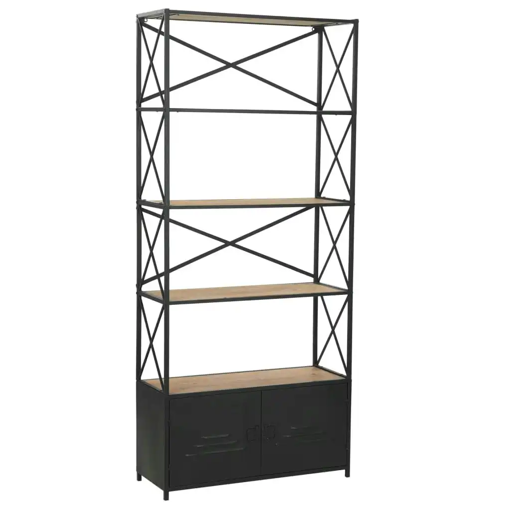 Bookcase Solid Firwood and Steel 80x32.5x180 cm 246426