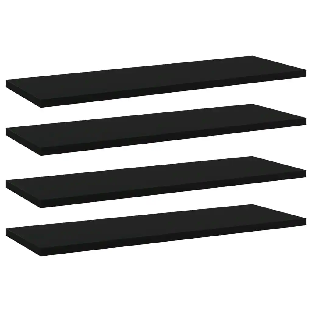 Bookshelf Boards 4 pcs Black 60x20x1.5 cm Engineered Wood 805220