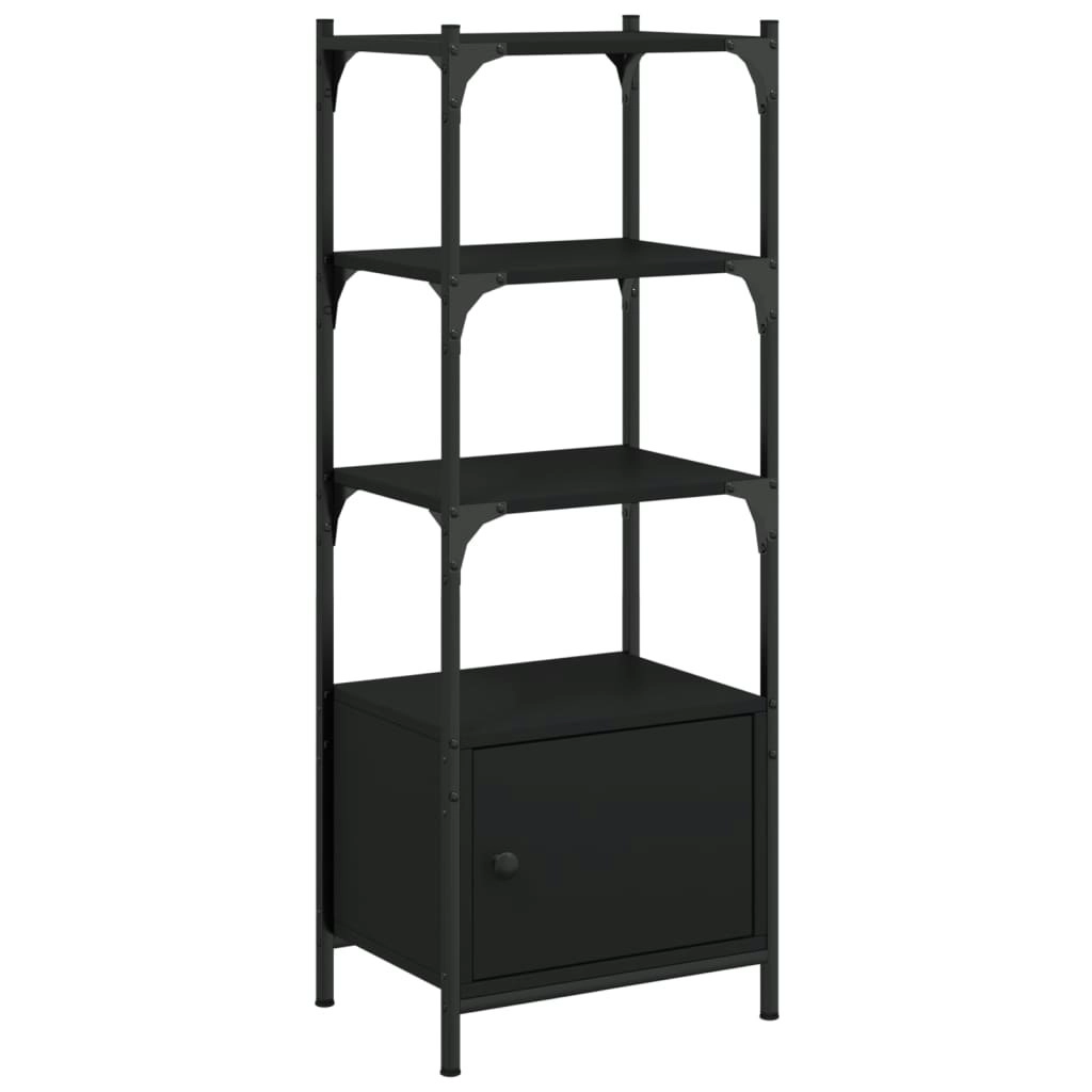 Bookcase 3-Tier Black 41x30x109.5 cm Engineered Wood 838998