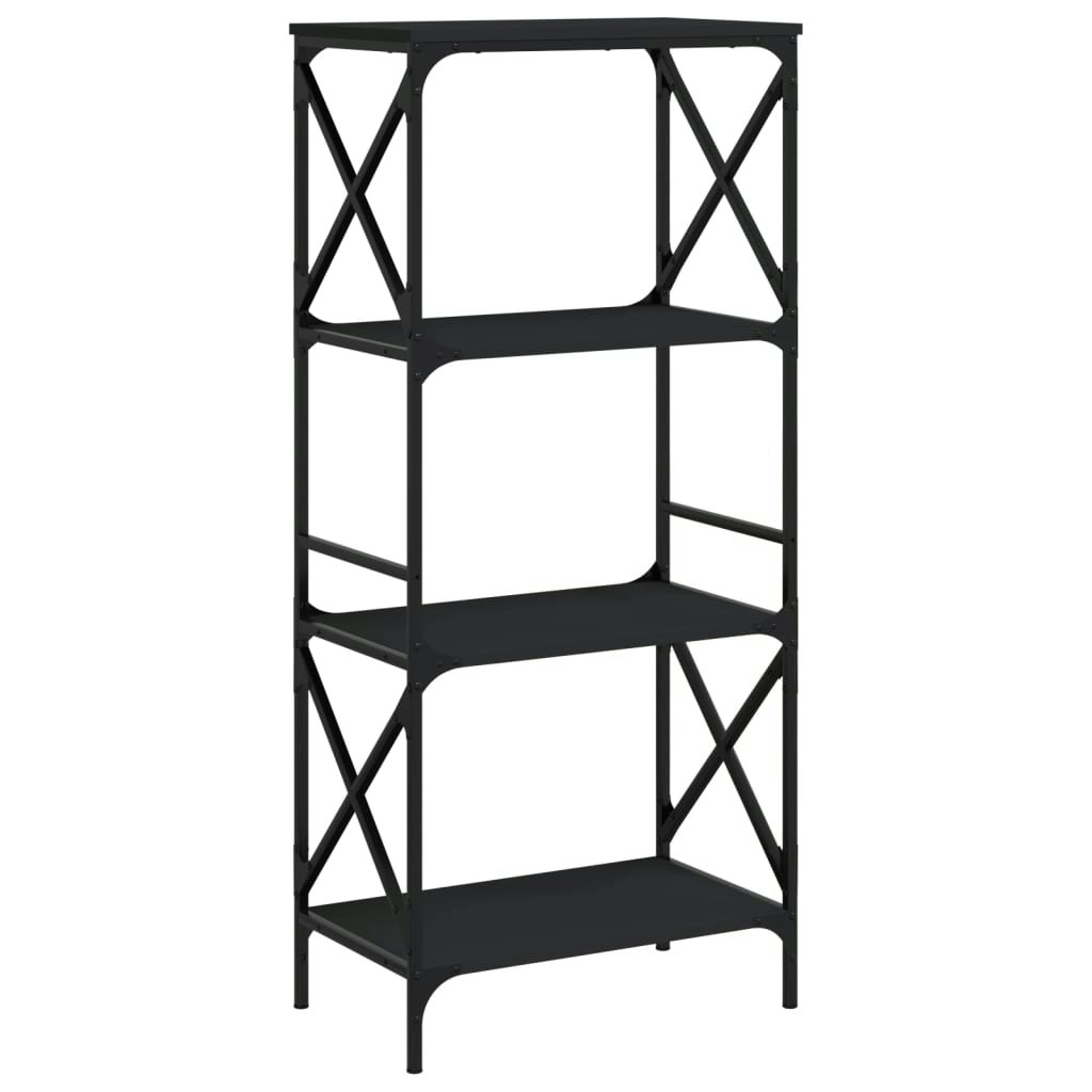 Bookcase 4-Tier Black 59x35x132 cm Engineered Wood 837617