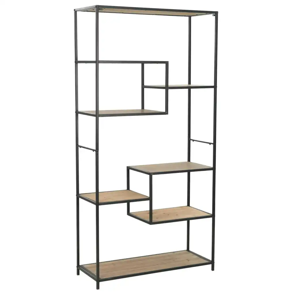 Bookcase Solid Firwood and Steel 90.5x35x180 cm 246427