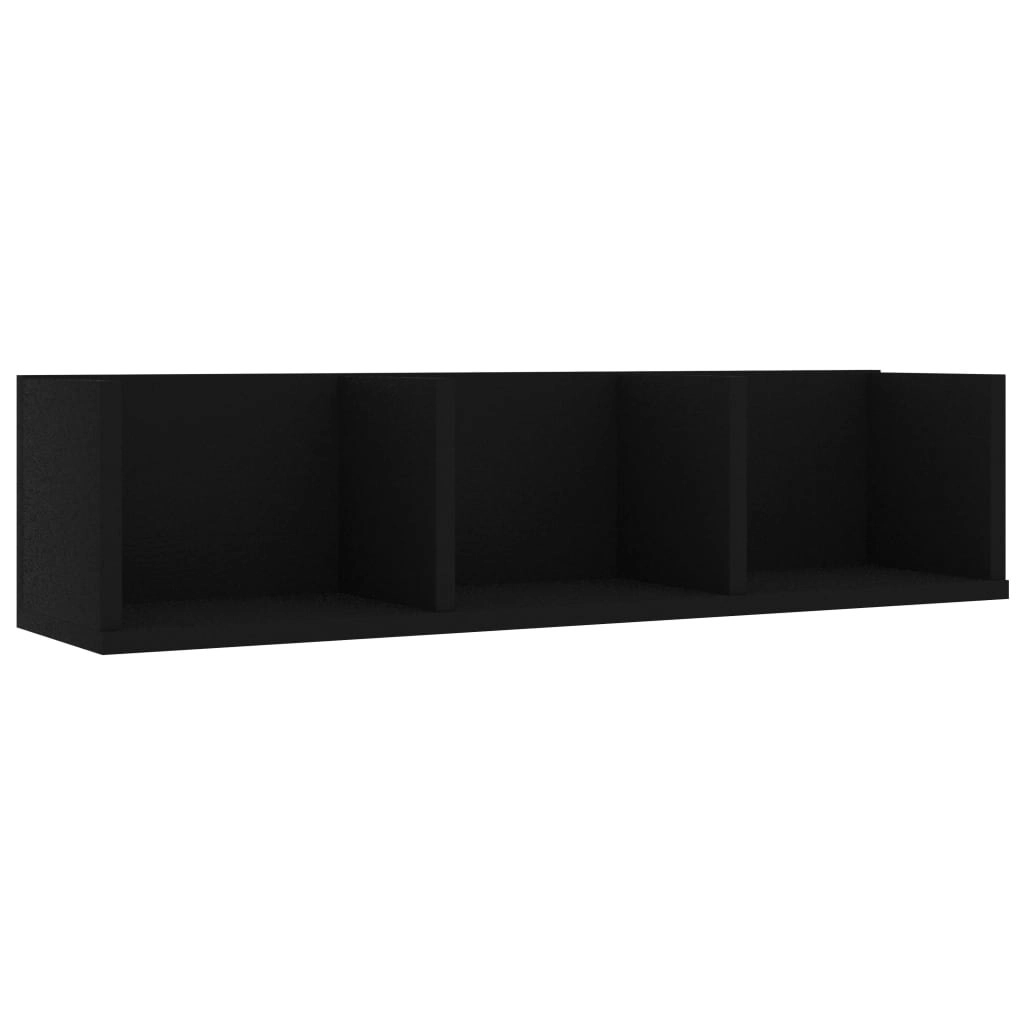 CD Wall Shelf Black 75x18x18 cm Engineered Wood 801311