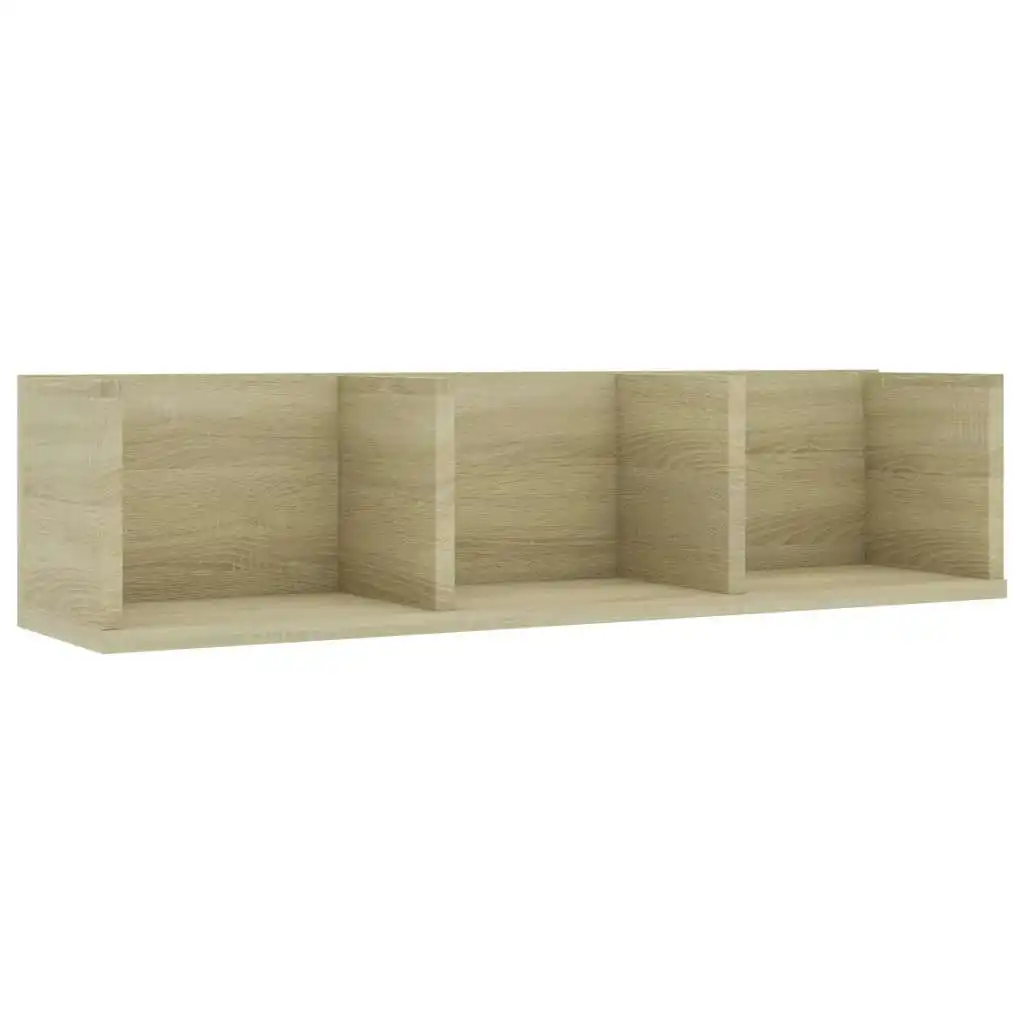 CD Wall Shelf Sonoma Oak 75x18x18 cm Engineered Wood 801313