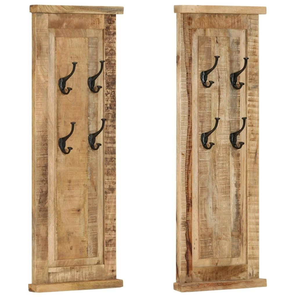 Coat Racks 2 pcs Solid Wood Mango 38x100 cm 337853