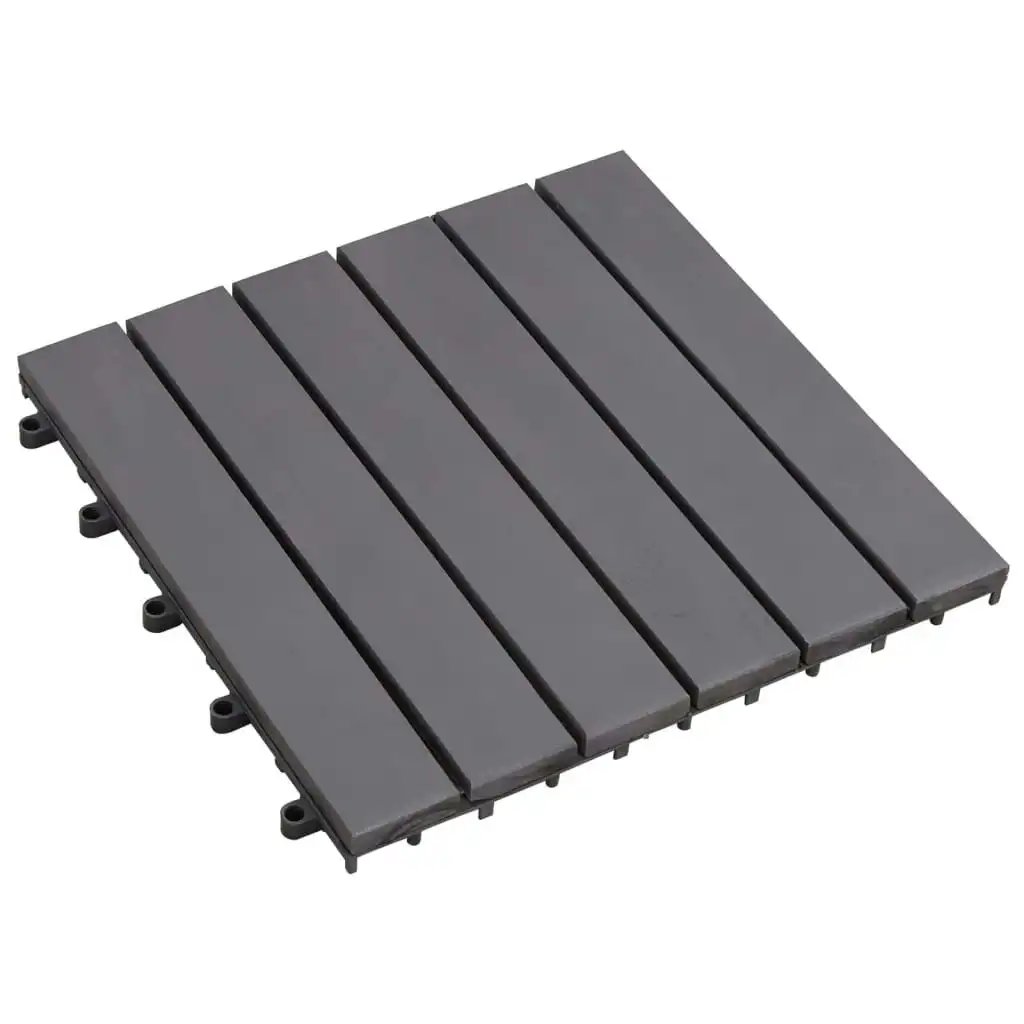 Decking Tiles 10 pcs Grey Wash 30x30 cm Solid Acacia Wood 46586