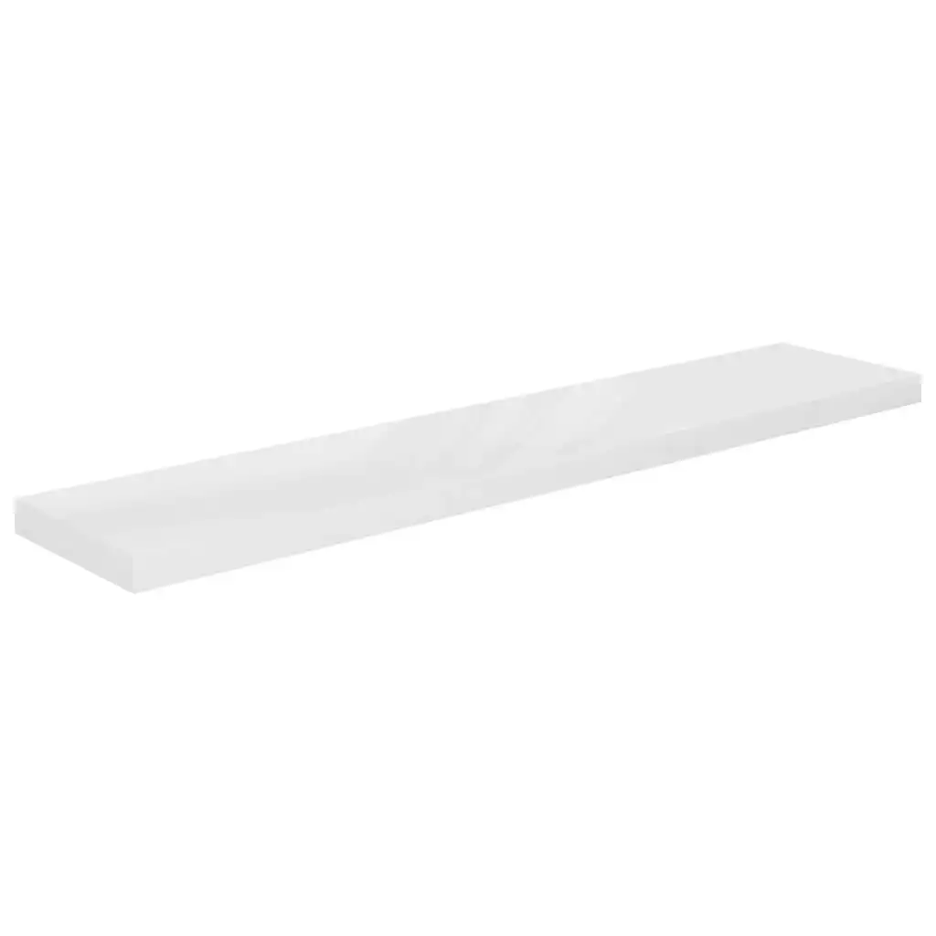 Floating Wall Shelf High Gloss White 120x23.5x3.8 cm MDF 323757