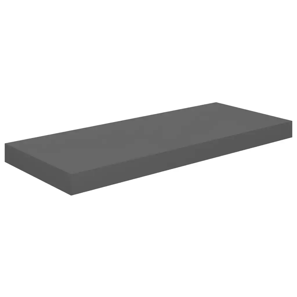 Floating Wall Shelf High Gloss Grey 60x23.5x3.8 cm MDF 323790