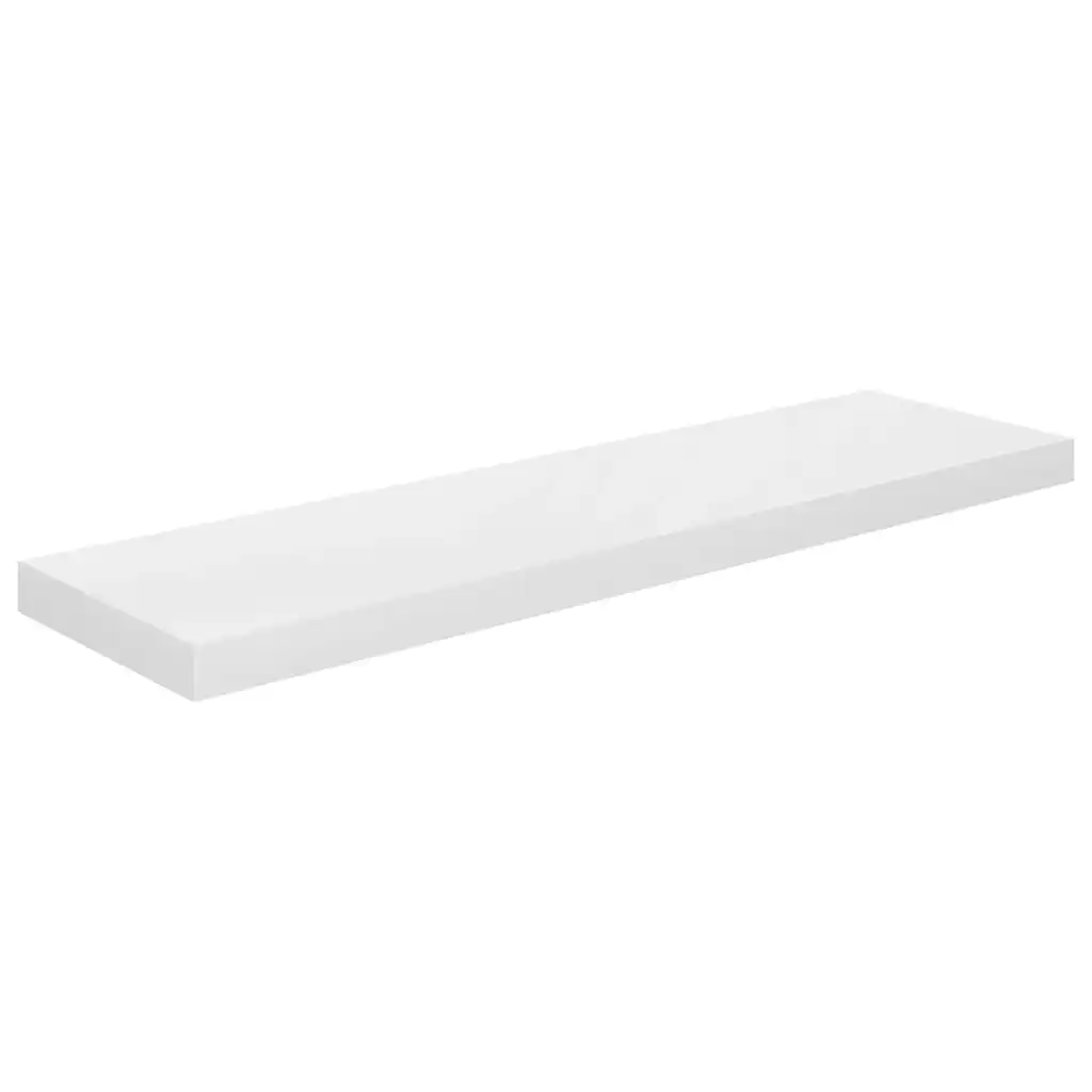 Floating Wall Shelf High Gloss White 90x23.5x3.8 cm MDF 323754