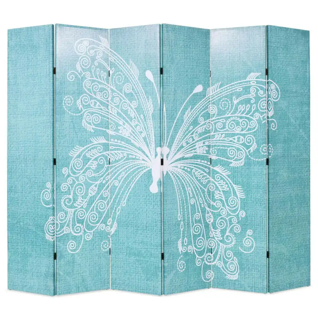 Folding Room Divider 228x170 cm Butterfly Blue 245888