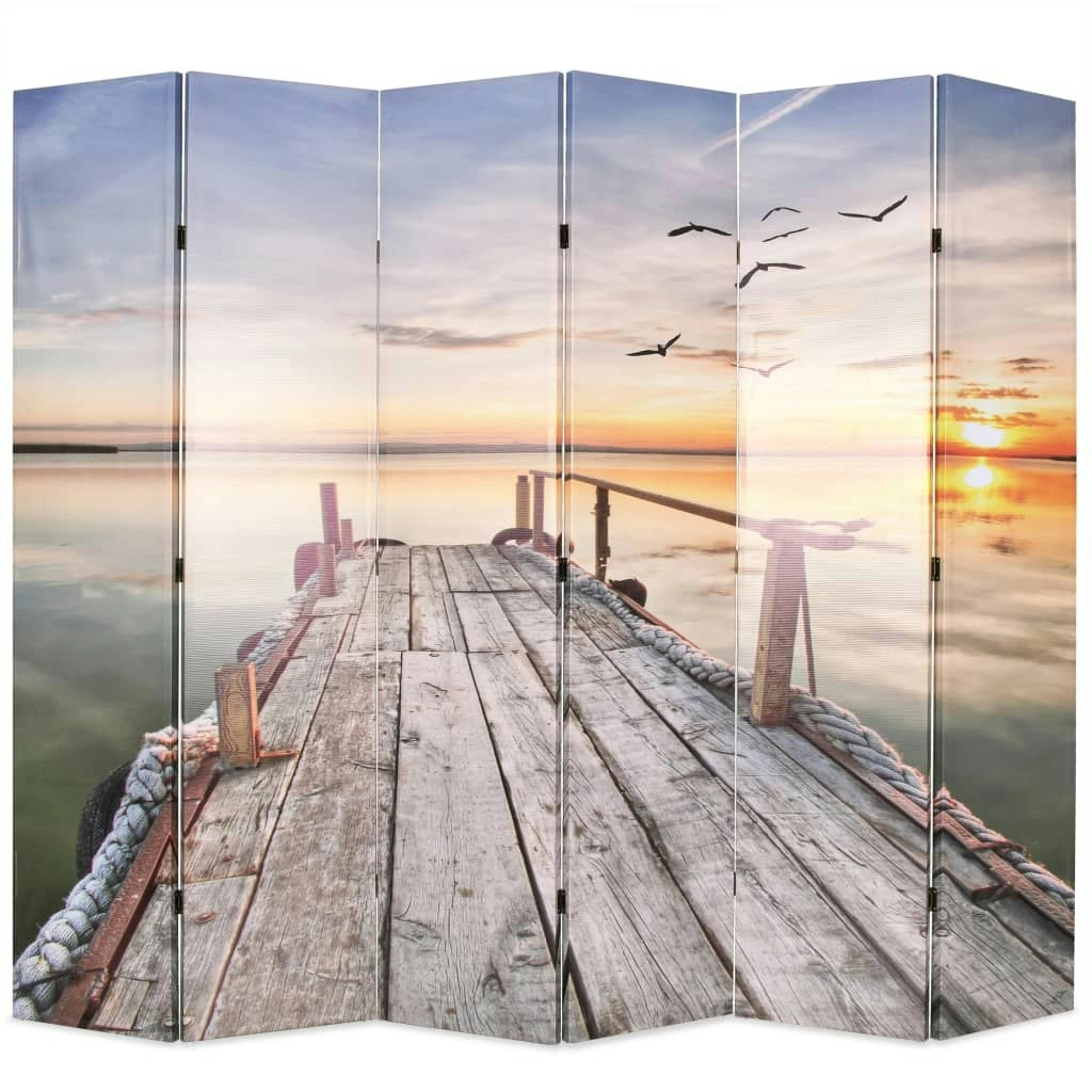 Folding Room Divider 228x170 cm Lake 245884