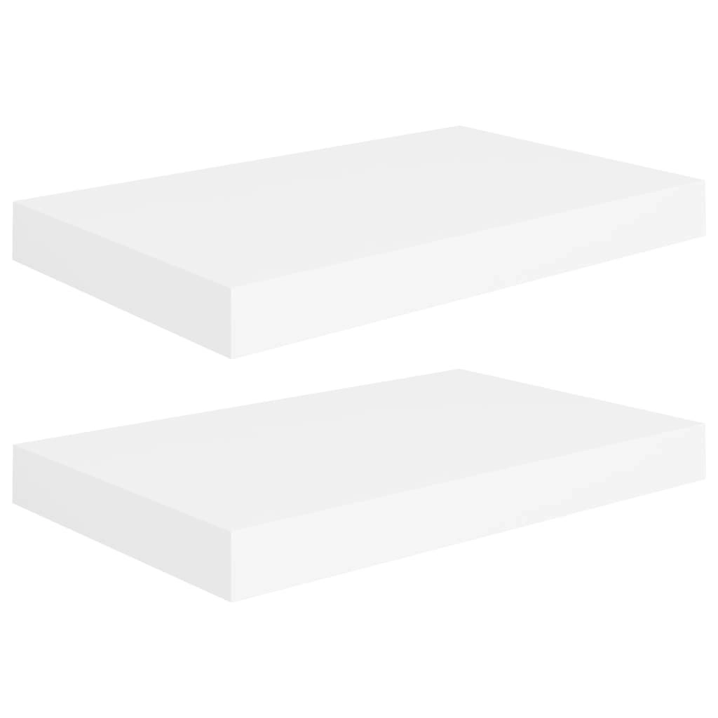 Floating Wall Shelves 2 pcs White 40x23x3.8 cm MDF 323806