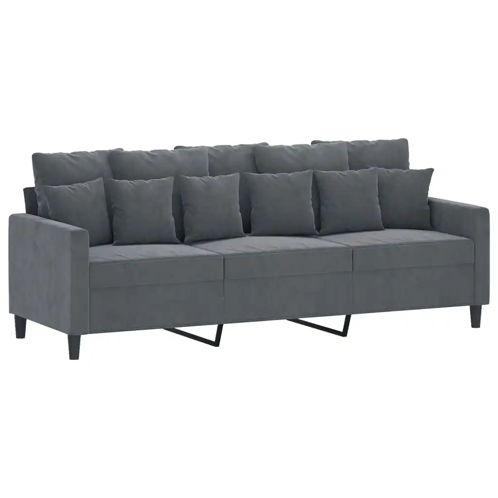 3-Seater Sofa Dark Grey 180 cm Velvet 359314