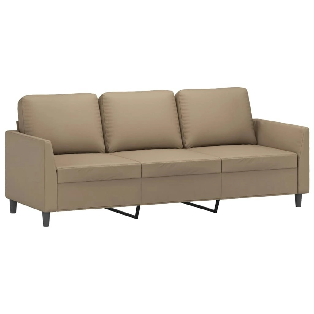 3-Seater Sofa Cappuccino 180 cm Faux Leather 359342