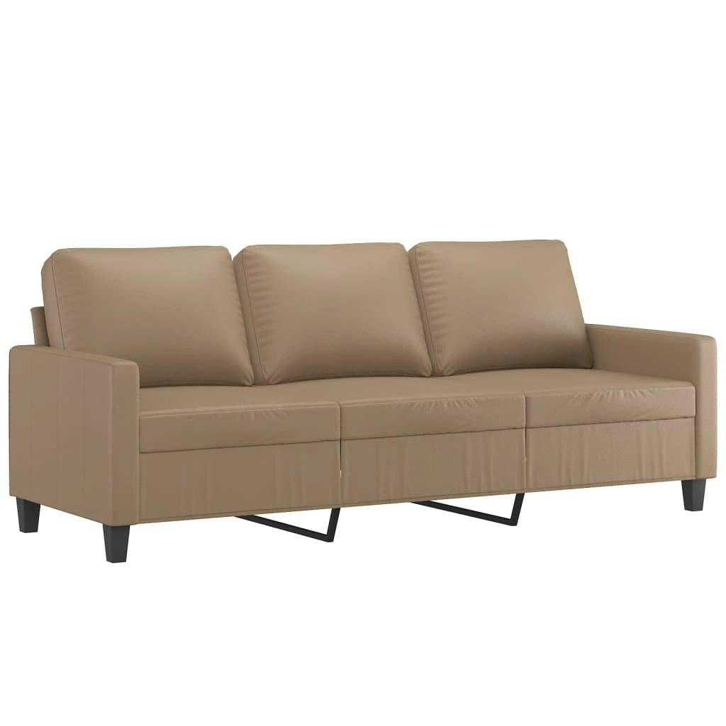 3-Seater Sofa Cappuccino 180 cm Faux Leather 359146