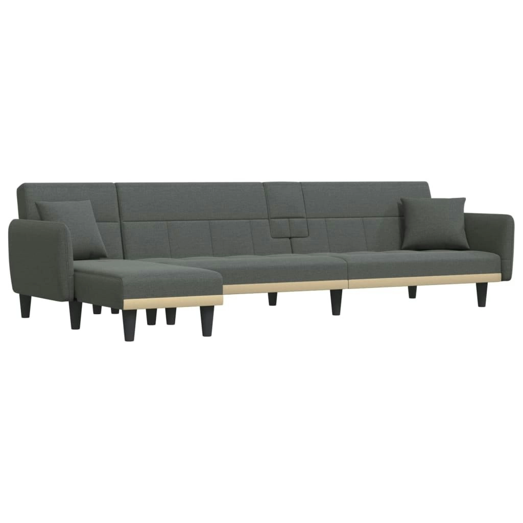 L-shaped Sofa Bed Dark Grey 275x140x70 cm Fabric 3157230