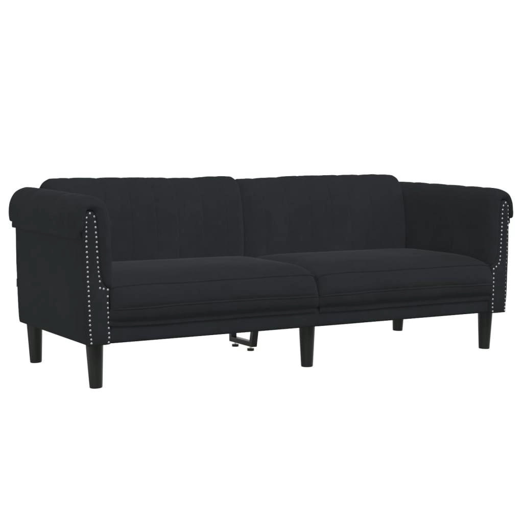 Sofa 3-Seater Black Velvet 372590