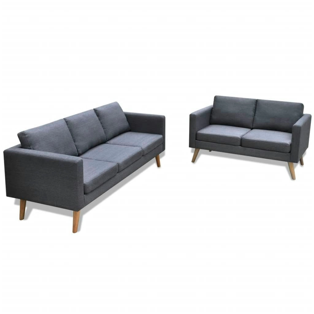 Sofa Set 2-Seater and 3-Seater Fabric Dark Grey 272194