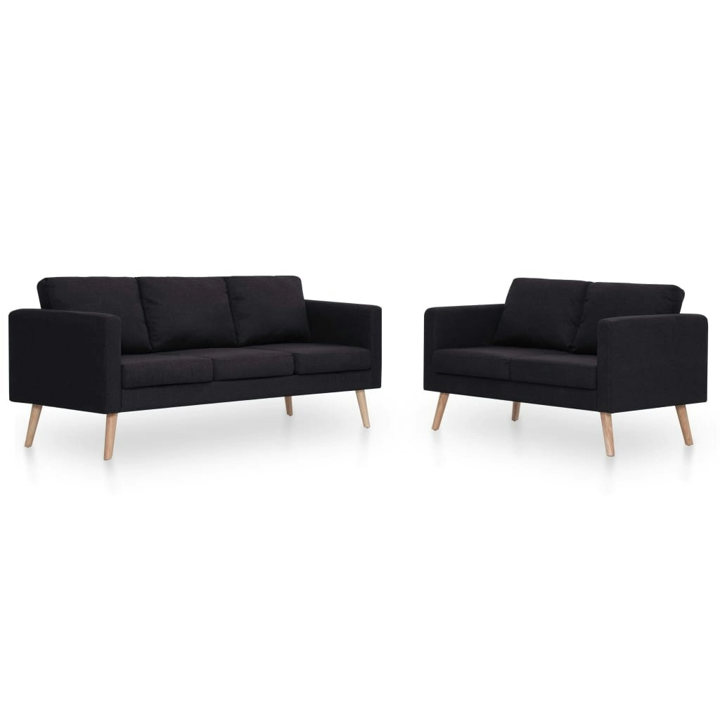 2 Piece Sofa Set Fabric Black 276855