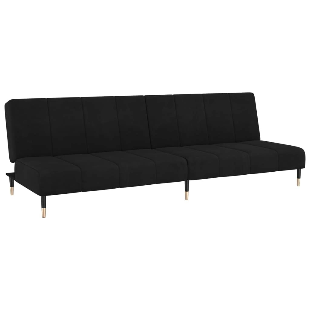 2-Seater Sofa Bed Black Velvet 375880