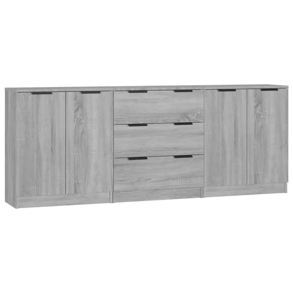 3 Piece Sideboards Grey Sonoma Engineered Wood 3115786